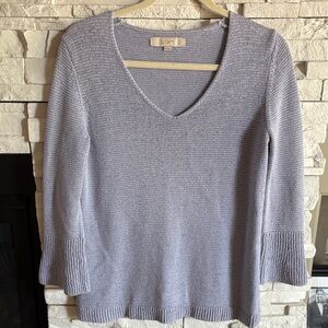 LOFT Women's Light blue V-Neck Sweater